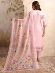 Women Floral Printed Regular Thread Work Linen Kurta with Trousers & With Dupatta