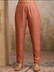 Women Floral Printed Regular Thread Work Linen Kurta with Trousers & With Dupatta