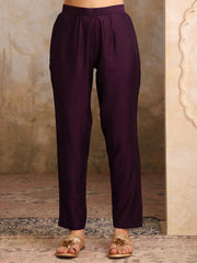 Round Neck A-Line Kurta With Trousers & Dupatta