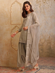 Women Paisley Yoke Design Regular Kurta with Patiala & With Dupatta