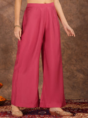 Women Floral Yoke Design Regular Kurta with Palazzos & With Dupatta