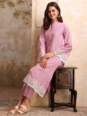 Women Ethnic Thread Embroidered A-Line Kurta Set