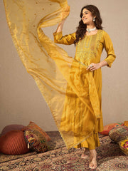 Women Floral Printed Kurta with Palazzo & Dupatta