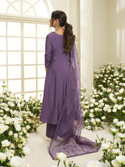 Floral Yoke Design Round Neck Sequinned Anarkali Kurta With Palazzos & Dupatta