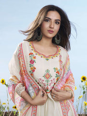 Women Floral Embroidered Regular Thread Work Kurta with Trousers & With Dupatta
