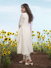 Women Floral Embroidered Regular Thread Work Kurta with Trousers & With Dupatta