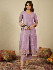 Women Floral Embroidered A-Line Kurta with Trousers & Dupatta