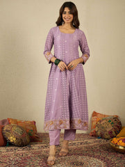 Women Floral Embroidered A-Line Kurta with Trousers & Dupatta