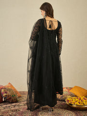 Women Floral Thread and Sequinned Embroidered Anarkali Kurta & Palazzo with Dupatta