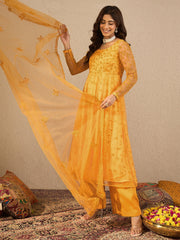 Women Floral Embroidered Regular Thread Work Kurta with Palazzos & Dupatta