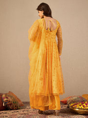 Women Floral Embroidered Regular Thread Work Kurta with Palazzos & Dupatta