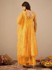 Women Floral Embroidered Regular Thread Work Kurta with Palazzos & Dupatta