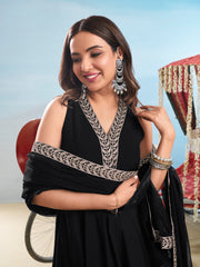 Women Floral Yoke Design Regular Kurta with Trousers & With Dupatta