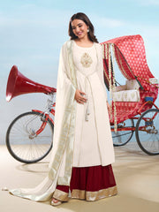 Women Ethnic Motifs Embroidered Kurta with Palazzo & Dupatta