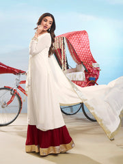 Women Ethnic Motifs Embroidered Kurta with Palazzo & Dupatta