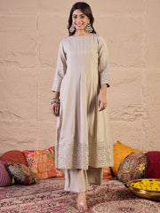 Women Floral Zari and Sequinned Embroidered Anarkali Kurta Set with Dupatta