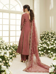 Floral Yoke Design Sequinned Anarkali Kurta With Palazzos & Dupatta