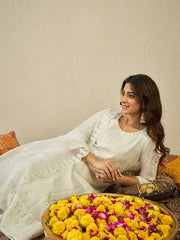 Women Floral Embroidered Regular Sequinned Kurta with Trousers & Dupatta