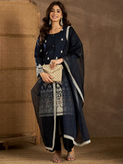 Women Floral Embroidered Kurta with Palazzo & Dupatta