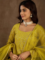 Women Floral Embroidered Kurta with Sharara & Dupatta