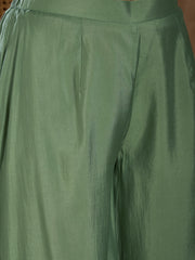 Women Ethnic Motifs Self Design Thread Work Kurta with Palazzos & With Dupatta