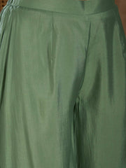 Women Ethnic Motifs Self Design Thread Work Kurta with Palazzos & With Dupatta