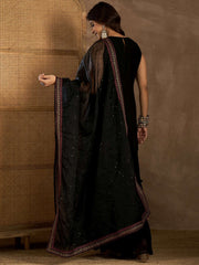 Women Floral Embroidered Regular Sequinned Kurta with Sharara & Dupatta