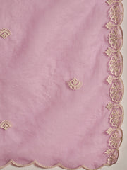 Floral Embroidered Thread Work Kurta With Patiala & Dupatta