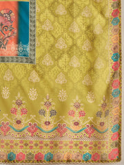 Floral Printed Straight Kurta With Trousers & Dupatta