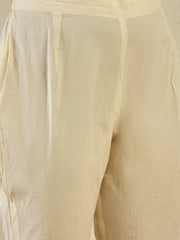 Floral Embroidered Thread Work Straight Kurta With Trousers & Dupatta