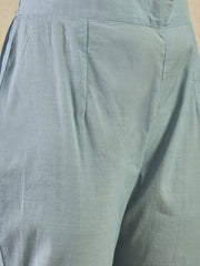 Floral Embroidered Chikankari Anarkali Kurta With Trousers & Dupatta