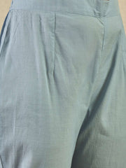 Floral Embroidered Chikankari Anarkali Kurta With Trousers & Dupatta