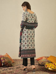 Women Ethnic Motifs Printed Sequinned Pure Cotton Kurta & Trousers With Dupatta