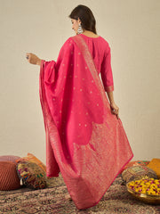 Women Beads and Stones Kurta with Trousers & Dupatta