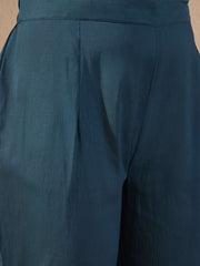 Ethnic Motifs Woven Design Notch Neck Straight Kurta With Trousers & Dupatta