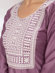 Women Geometric Yoke Design Sequinned White Romance Anarkali Kurta
