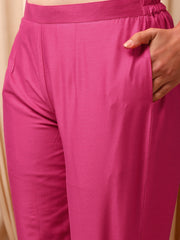 Women Regular Thread Work Kurta with Trousers