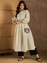 Women Geometric Cotton A-Line Kurta