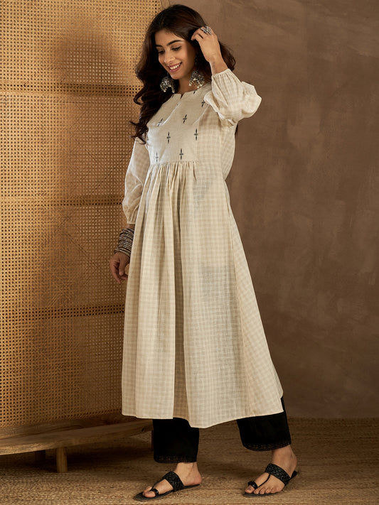 Women Geometric Cotton A-Line Kurta