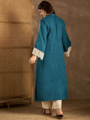 Mandarin Collar Flared Sleeves Straight Kurta