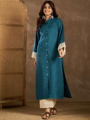 Mandarin Collar Flared Sleeves Straight Kurta