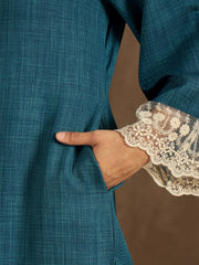 Mandarin Collar Flared Sleeves Straight Kurta