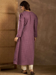 Thread Work Mandarin Collar A Line Kurta