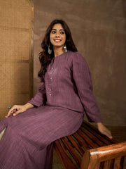 Thread Work Mandarin Collar A Line Kurta