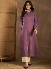 Thread Work Mandarin Collar A Line Kurta