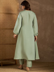 Women Floral Yoke Design Thread Work Floral Kurta