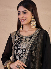 Women Embroidered Kurta with Sharara & Dupatta