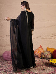 Women Embroidered Kurta with Sharara & Dupatta