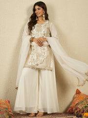 Women Ethnic Motifs Embroidered Kurta with Palazzo & Dupatta