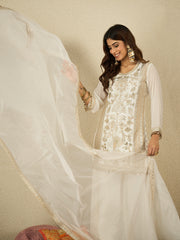 Women Ethnic Motifs Embroidered Kurta with Palazzo & Dupatta